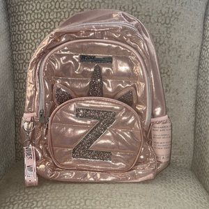 Justice rose gold‎ quilted unicorn initial Z